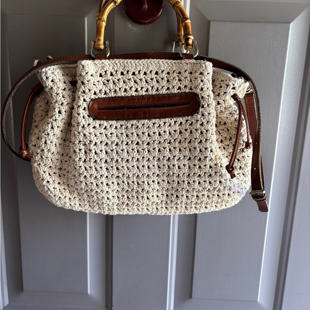 Patricia Nash Crocheted Crossbody with Bamboo Handle - Picture 2 of 6